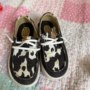 Hey Dude Kids' Moccasins in Black and Cream
